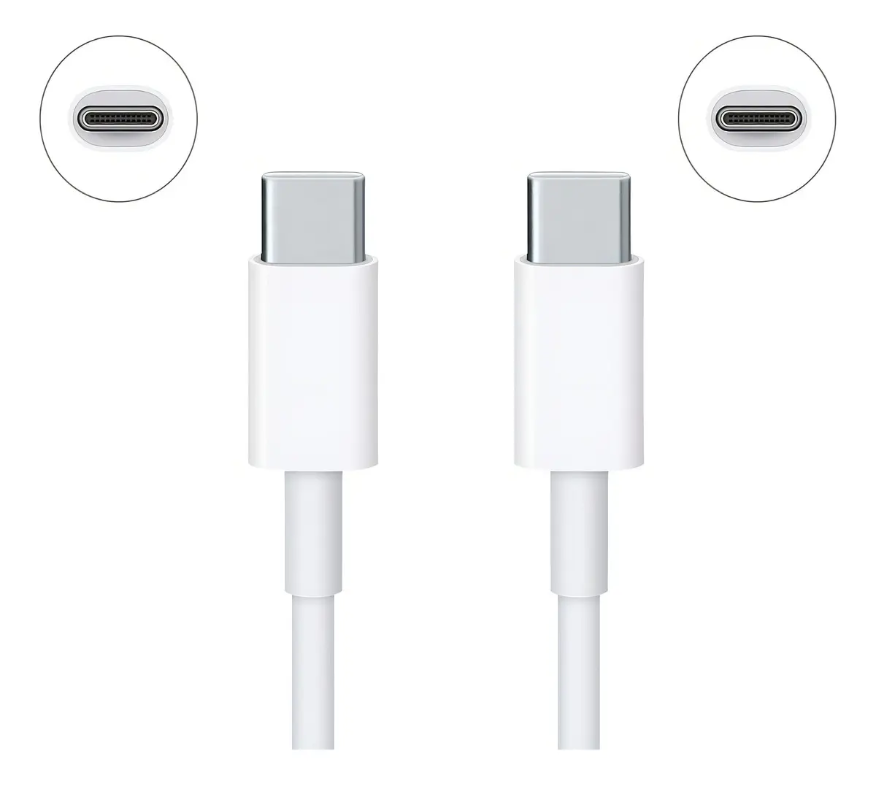 Cable Carga Rápida 1 Mts Usb C A Usb C Color Blanco
