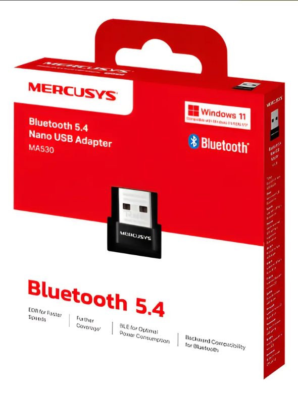 Adaptador Receptor Bluetooth 5.4 Mercusys Ma530 Usb Nano
