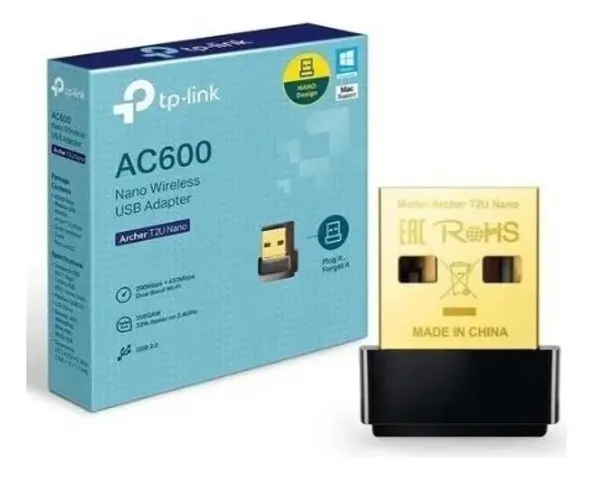 Adaptador USB WiFi doble banda Archer T2u Nano Ac600  TP-Link